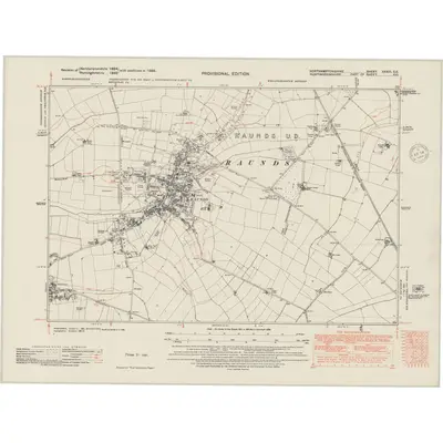 1938 Map of Northamptonshire XXXIII.SE, 1948 Print