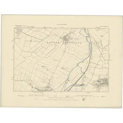 1884 Map of Northamptonshire XXXIII.SW, 1885 Print