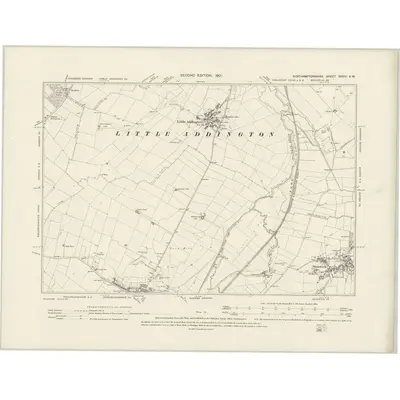 1899 Map of Northamptonshire XXXIII.SW, 1901 Print
