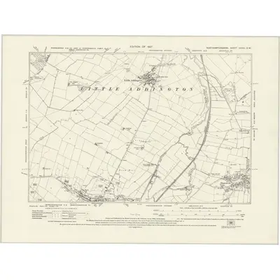 1924 Map of Northamptonshire XXXIII.SW, 1927 Print