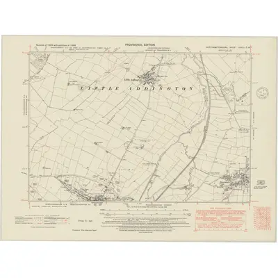 1938 Map of Northamptonshire XXXIII.SW, 1948 Print