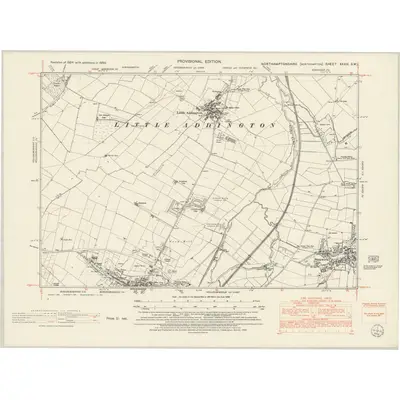 1950 Map of Northamptonshire XXXIII.SW, 1952 Print