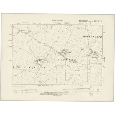 1899 Map of Northamptonshire XXXIV.NW, 1901 Print