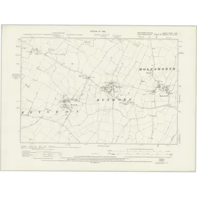 1924 Map of Northamptonshire XXXIV.NW, 1928 Print