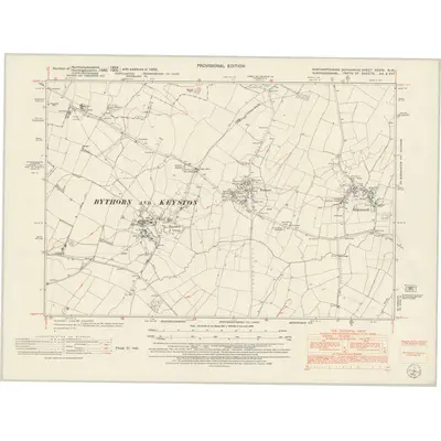 1950 Map of Northamptonshire XXXIV.NW, 1952 Print
