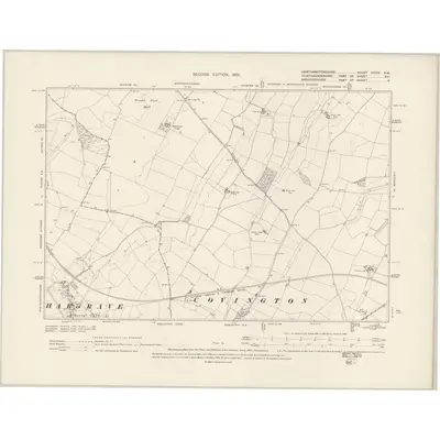 1899 Map of Northamptonshire XXXIV.SW, 1901 Print