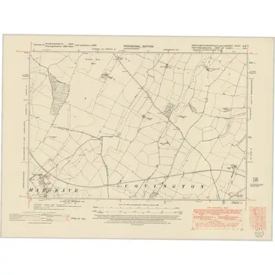 1950 Map of Northamptonshire XXXIV.SW, 1952 Print