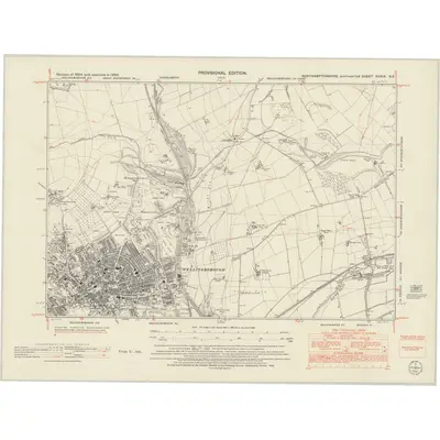 1950 Map of Northamptonshire XXXIX.NE, 1952 Print