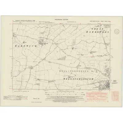 1938 Map of Northamptonshire XXXIX.NW, 1948 Print