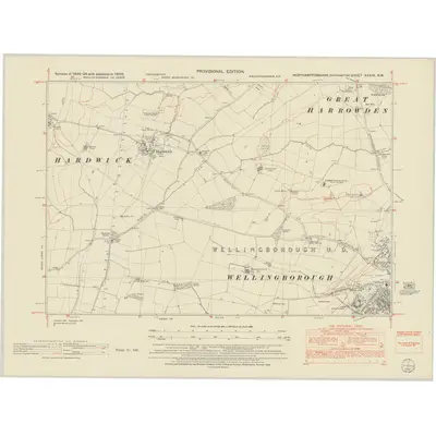 1950 Map of Northamptonshire XXXIX.NW, 1952 Print