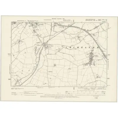 1899 Map of Northamptonshire XXXIX.SE, 1901 Print