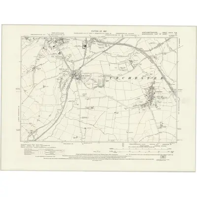 1923 Map of Northamptonshire XXXIX.SE, 1927 Print
