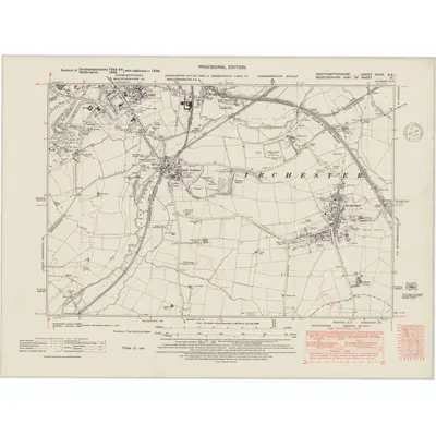 1938 Map of Northamptonshire XXXIX.SE, 1948 Print