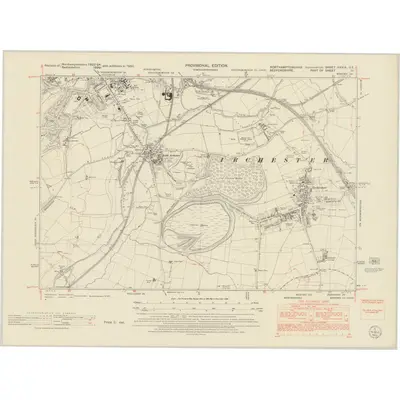 1950 Map of Northamptonshire XXXIX.SE, 1952 Print