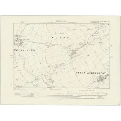 1923 Map of Northamptonshire XXXIX.SW, 1926 Print