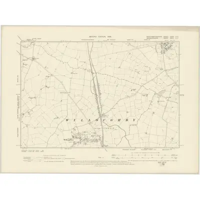 1899 Map of Northamptonshire XXXV.NE, 1906 Print