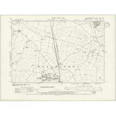 1899 Map of Northamptonshire XXXV.NE, 1939 Print