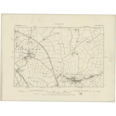 1883 Map of Northamptonshire XXXVI.NE, 1884 Print
