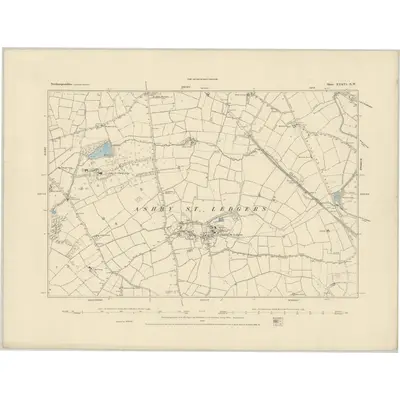 1883 Map of Northamptonshire XXXVI.NW, 1884 Print