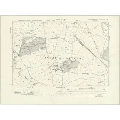 1923 Map of Northamptonshire XXXVI.NW, 1927 Print