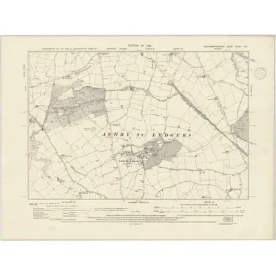 1923 Map of Northamptonshire XXXVI.NW, 1937 Print