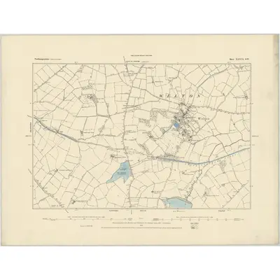 1883 Map of Northamptonshire XXXVI.SW, 1884 Print
