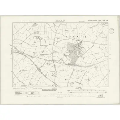 1923 Map of Northamptonshire XXXVI.SW, 1939 Print