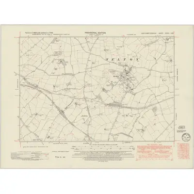 1938 Map of Northamptonshire XXXVI.SW, 1949 Print