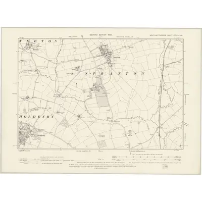1899 Map of Northamptonshire XXXVII.NE, 1900 Print