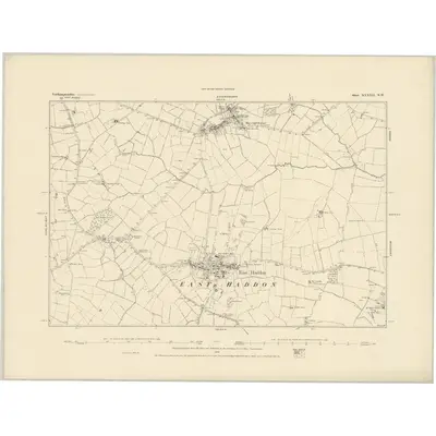 1883 Map of Northamptonshire XXXVII.NW, 1884 Print