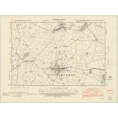1950 Map of Northamptonshire XXXVII.NW, 1952 Print