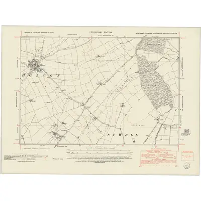1950 Map of Northamptonshire XXXVIII.NE, 1952 Print
