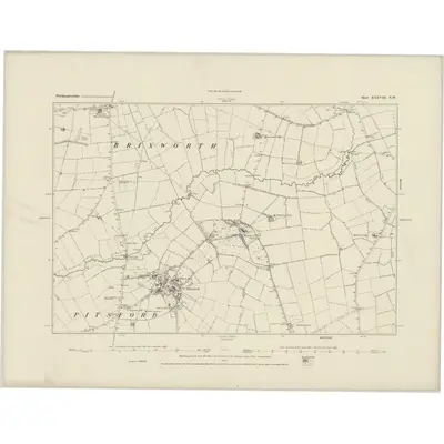 1883 Map of Northamptonshire XXXVIII.NW, 1884 Print