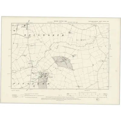 1899 Map of Northamptonshire XXXVIII.NW, 1900 Print