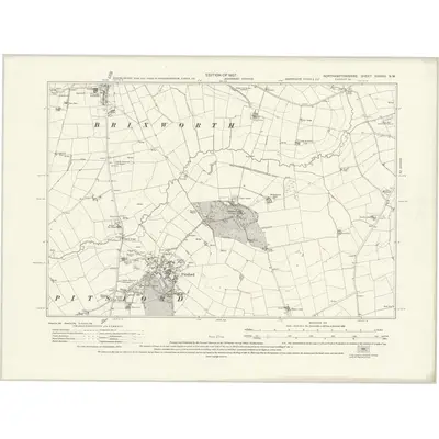 1924 Map of Northamptonshire XXXVIII.NW, 1927 Print