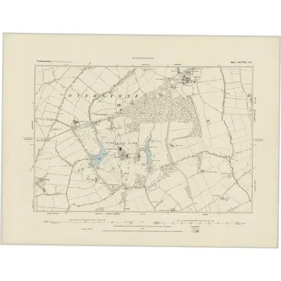 1883 Map of Northamptonshire XXXVIII.SE, 1884 Print