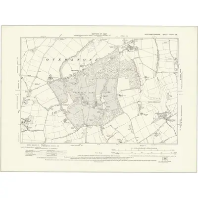 1923 Map of Northamptonshire XXXVIII.SE, 1927 Print