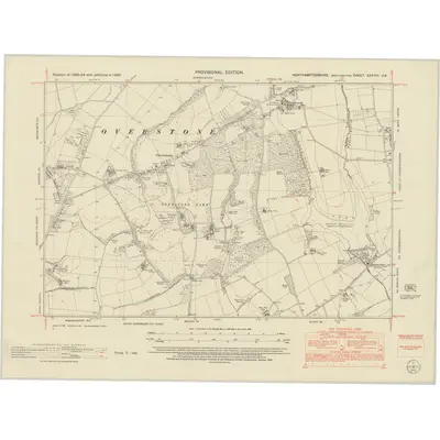 1950 Map of Northamptonshire XXXVIII.SE, 1952 Print