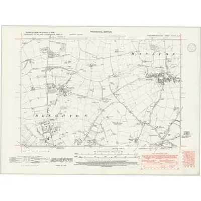 1938 Map of Northamptonshire XXXVIII.SW, 1946 Print