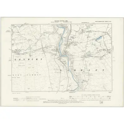 1895 Map of Northumberland C.NE, 1898 Print