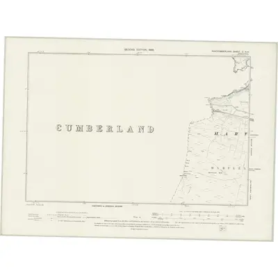 1895 Map of Northumberland C.NW, 1899 Print