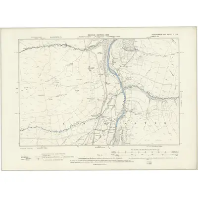 1895 Map of Northumberland C.SE, 1898 Print