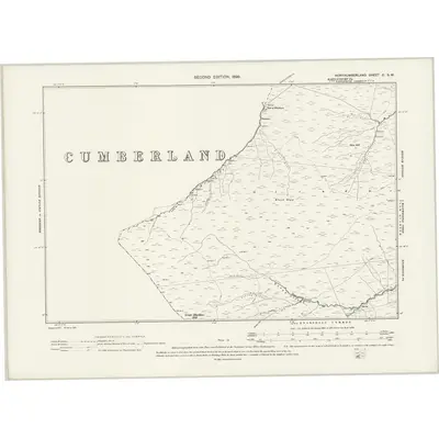 1895 Map of Northumberland C.SW, 1899 Print