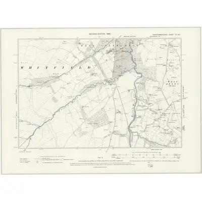 1895 Map of Northumberland CI.SE, 1898 Print