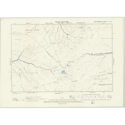 1895 Map of Northumberland CI.SW, 1898 Print
