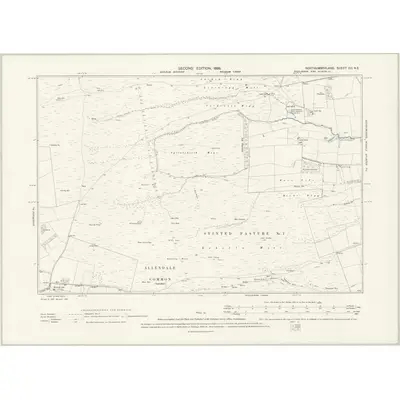 1895 Map of Northumberland CII.NE, 1898 Print