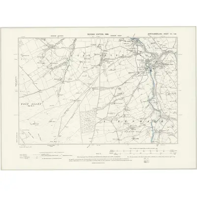 1895 Map of Northumberland CII.SW, 1898 Print