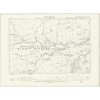 1895 Map of Northumberland CIII.NW, 1898 Print