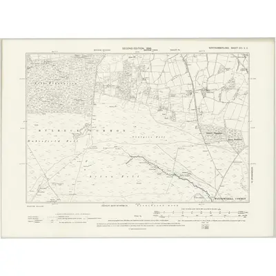 1895 Map of Northumberland CIII.SE, 1898 Print