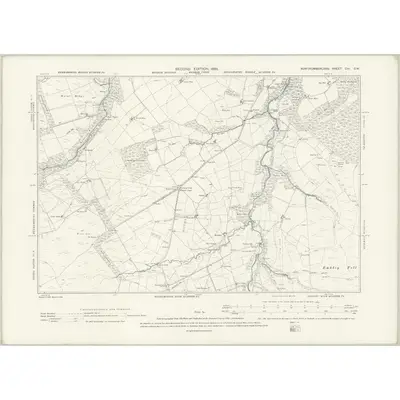 1895 Map of Northumberland CIII.SW, 1898 Print